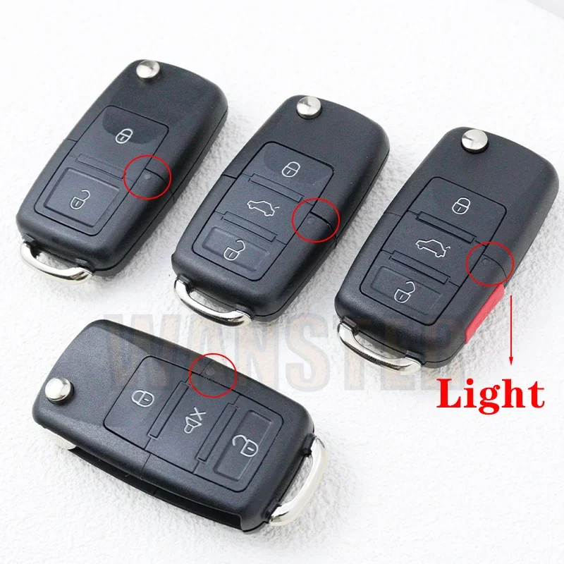 Carcasa para llave de coche, 2 3 + 1 botones, carcasa para Volkswagen VW Polo Passat B5 B6 Tiguan Golf MK4 Seat Skoda EOS Scirocco