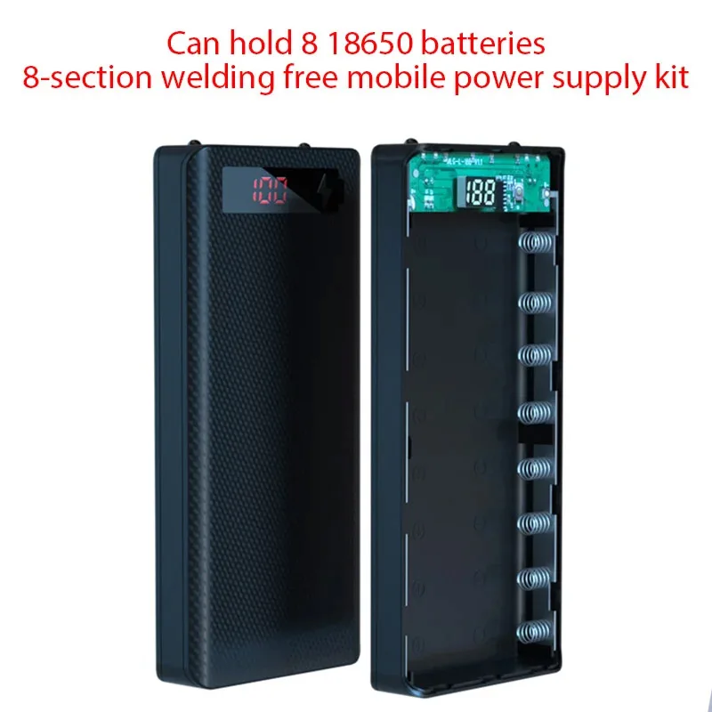 8/10*18650 Power Bank Fällen Batterie Halter Tragbare Dual USB Typ C Lade Shell für iPhone Xiaomi Huawei 18650 Batterie Fällen
