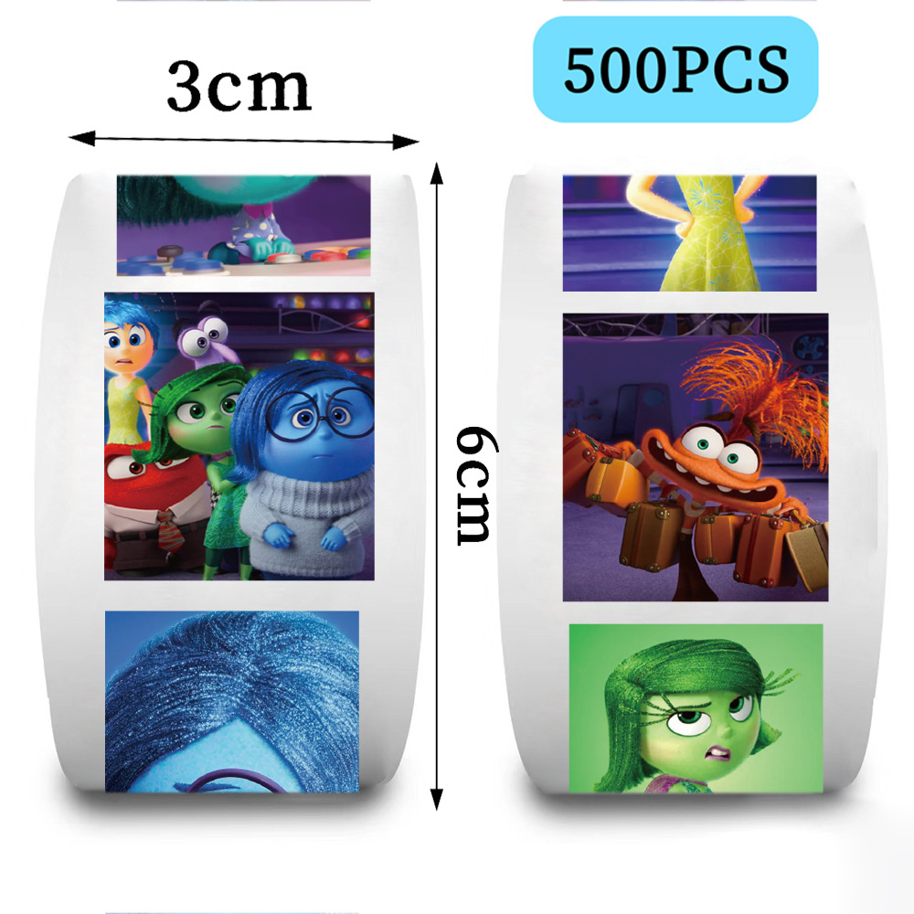 500/1000 Stück Disney Inside Out 2 Aufkleber Kawaii süße Cartoon Label Siegelaufkleber Rollen Aufkleber für Telefon Gepäck Aufkleber Spielzeug
