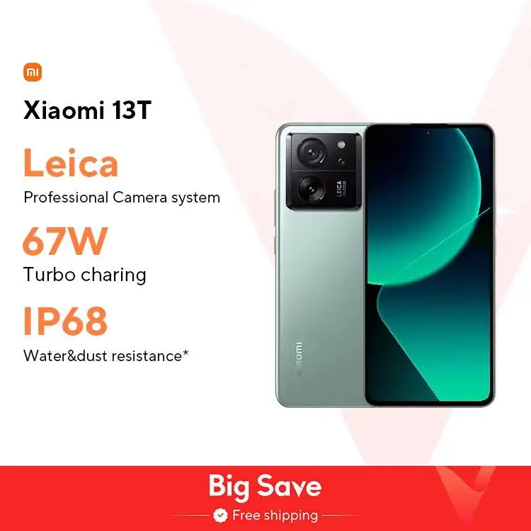 Global Version  Xiaomi 13T 5G Smartphone 144Hz AMOLED Displa 67W charing 50MP Leica Camera IP68 Water MTK Dimensity 8200 Ultra