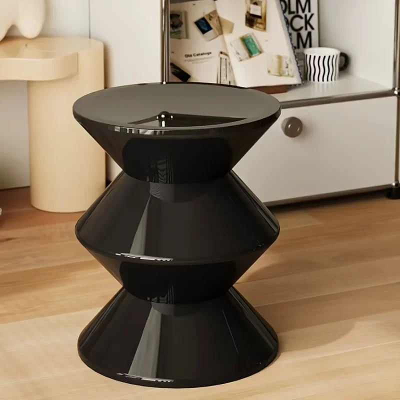 Versatile Plastic Round Stool - Perfect for Shoe Changing, Living Room & Office Use - Available in White or Black