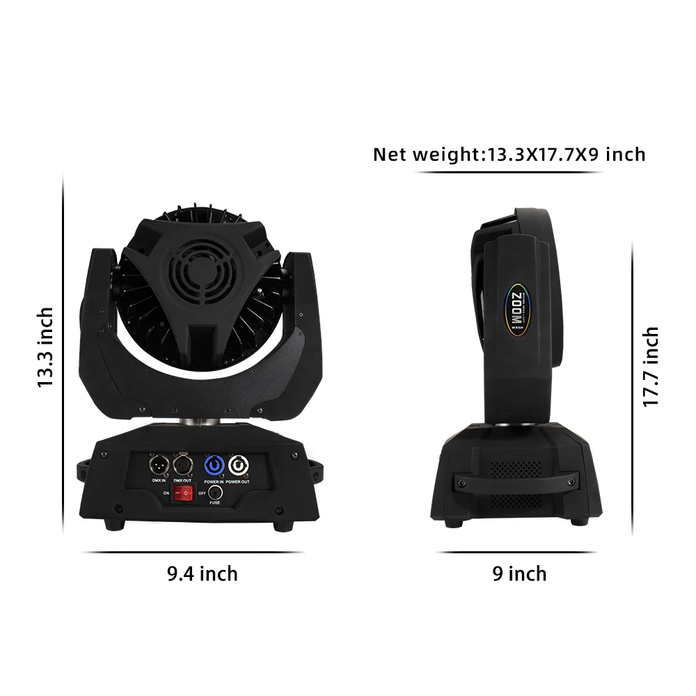 SHEHDS 2PCS 36x18W LED Wash Zoom Moving Head Light Linear ปรับ Dimmer สําหรับปาร์ตี้บาร์งานแต่งงานคอนเสิร์ต