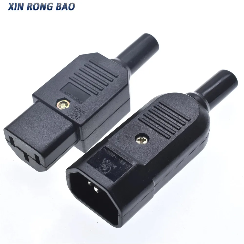 16A 250V IEC ตรงสายหัวเชื่อมปลั๊ก C13 C14หัวเสียบตัวเมียที่แนะนำตัวเชื่อมต่อ3 Pin AC Socket ปลั๊กอุตสาหกรรม BK