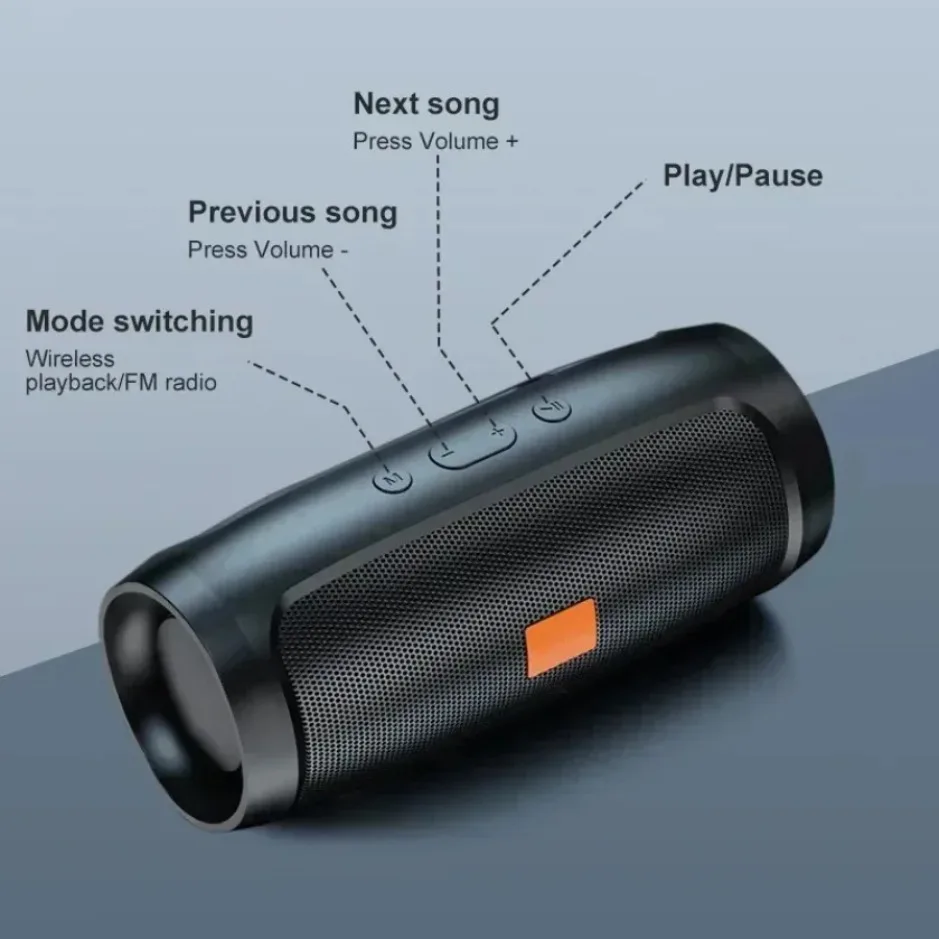 XIKCU Portable Dual Bluetooth Speaker Stereo Outdoor Tfusb Playback Fm Voice Broadcasting Portable Subwoofer 50 Wireless Speaker