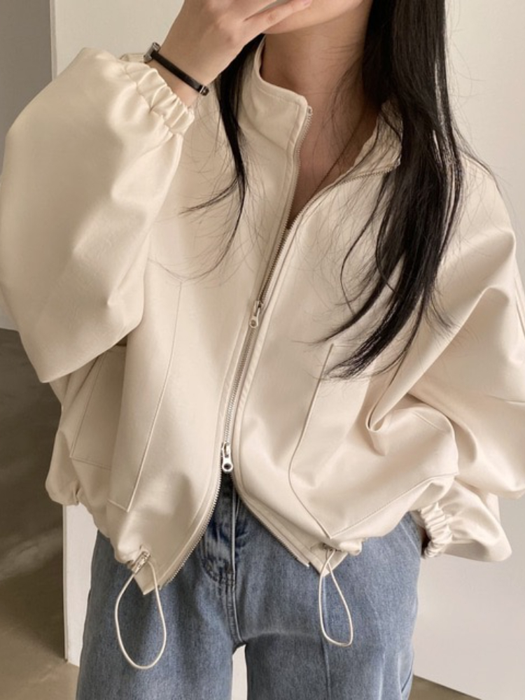 Veste en cuir noir punk pour femme, fermeture éclair Oupilladt, veste courte décontractée, manteau en cuir, streetwear moto motard, hiver