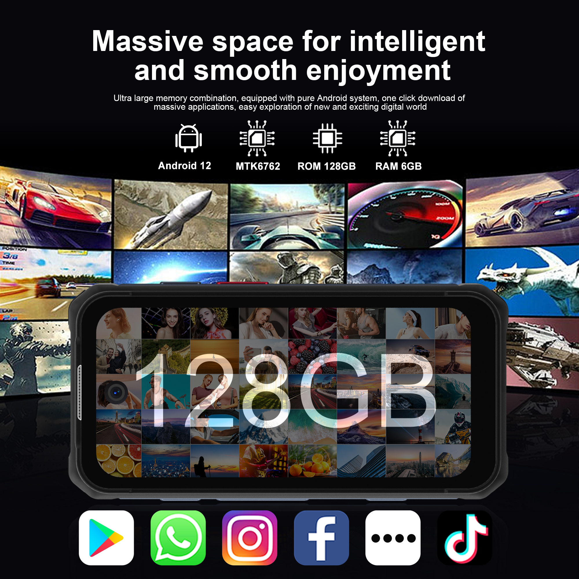 SERVO TANK500 IP68 impermeable Mini teléfono inteligente 4G LTE Android 12 RAM 6GB ROM 128GB PTT red intercomunicador pequeños teléfonos inteligentes resistentes