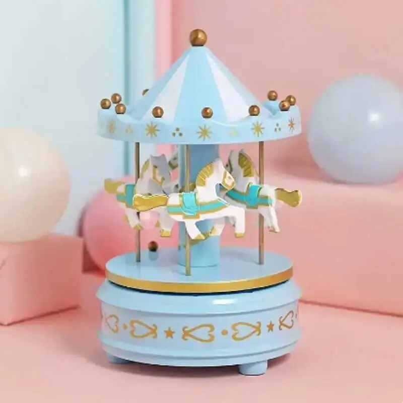 Carousel Music Box Cake Decorative Ornament Baby Birthday Gift Toys Desktop Decorative Ornament