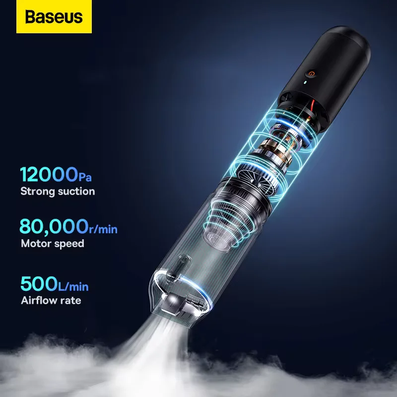 Baseus A3 Lite 12000Pa aspiradora de coche bomba de flujo de aire aspiradora de coche portátil inalámbrica Mini aspiradora para coche hogar Oficina