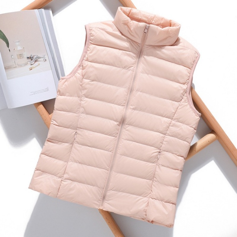 Ärmellose, ultraleichte Daunenweste für Damen, 2024, Slim-Fit-Jacke, Mädchenweste, plus leichte, winddichte, warme Weste