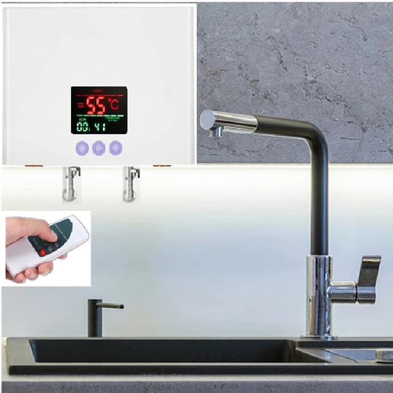Scaldabagno istantaneo 110V/220V 3000W/5500W Riscaldatori elettrici a parete per bagno Doccia acqua calda e riscaldamento cucina domestica
