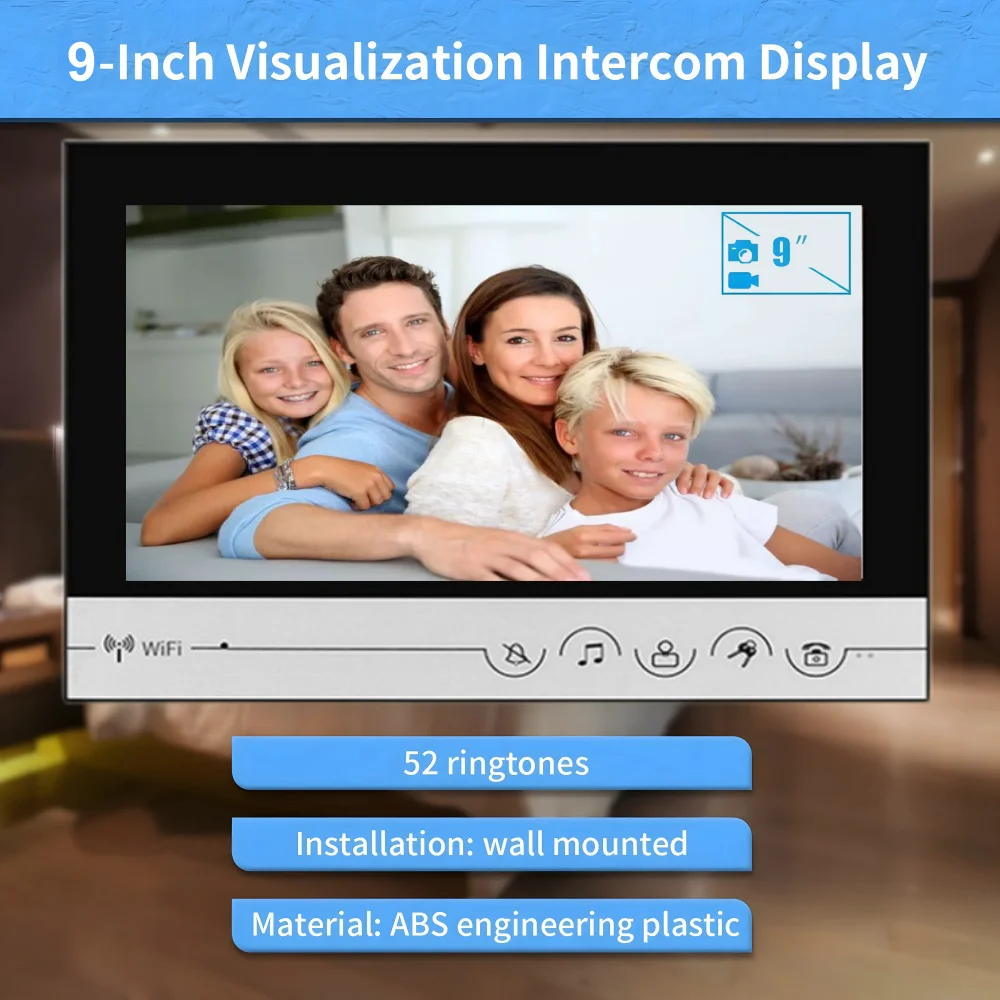 9 Inch Tuya WIFI Video Intercom System Doorbell Waterproof Outdoor Camera Wireless Doorphone with RFID Card Password Keyborad