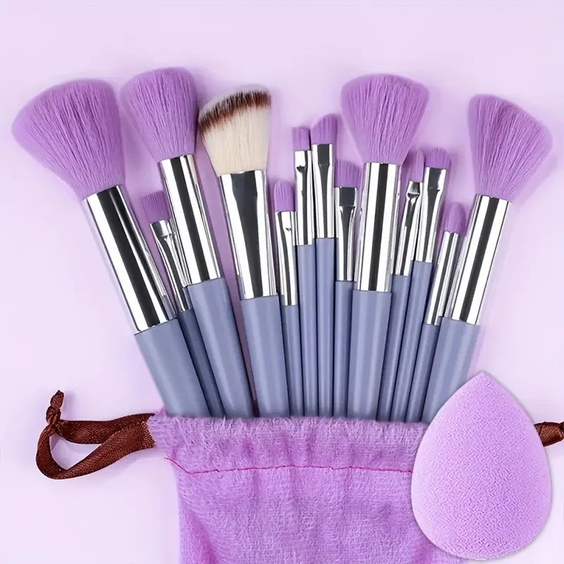 Juego de brochas de maquillaje profesionales, 13 Uds., base, sombra de ojos, colorete en polvo, mezcla de cosméticos suaves y esponjosos, juego completo de herramientas de maquillaje femenino