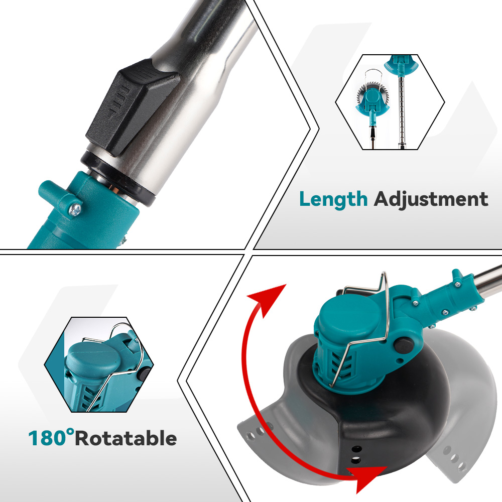 Tosaerba elettrico a batteria Trimmer regolabile pieghevole Efficiente potatura da giardino Utensili elettrici da taglio per batteria da 18 V