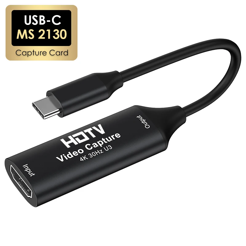 Type C USB 3.0/2.0 Video Capture Card HDMI-compatible 4K 30Hz MS2130 Game Grabber Record for Switch Xbox PS4/5 Live Broadcast