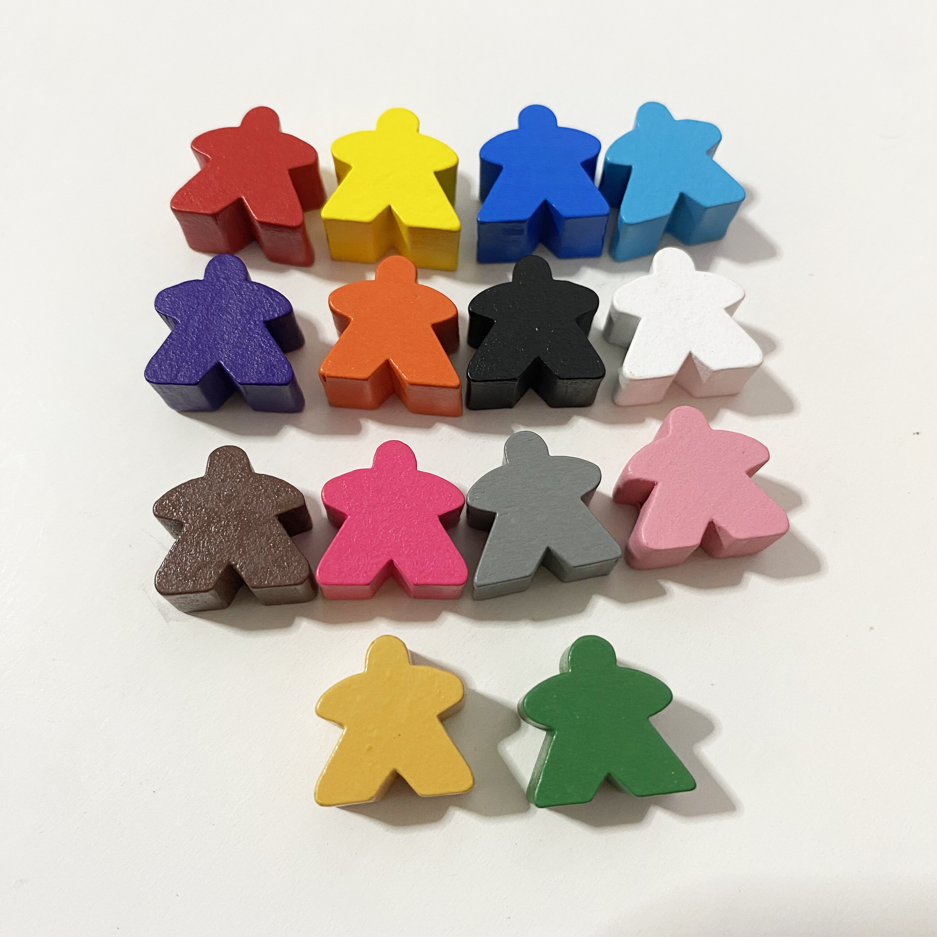 100 Chiếc Bằng Gỗ 16Mm Thêm Bảng Trò Chơi Meeples Bit Nhạt Miếng Rời Thay Thế Để Bàn Chơi Game Thành Phần Hình Người Bộ Cờ Tướng
