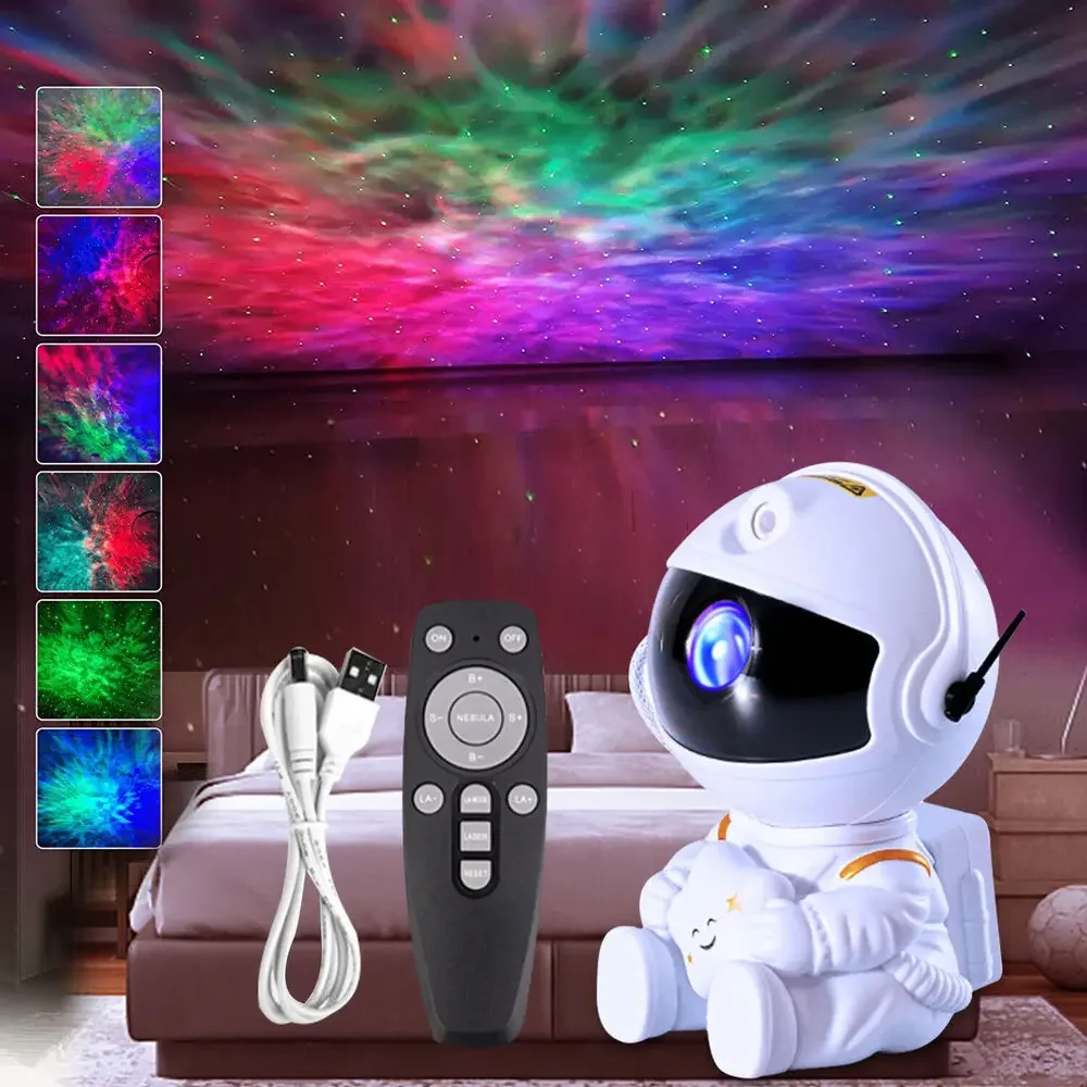 Projetor de estrela de luz galáxia nebulosa espaço astronauta projetor com controle remoto projetor galáxia para presente do quarto