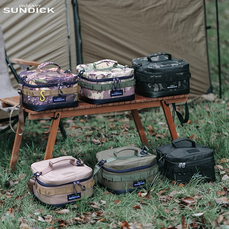 1 negro/marrón/verde militar/camuflaje opcional camping aislado al aire libre tazón taza bolsa de almacenamiento