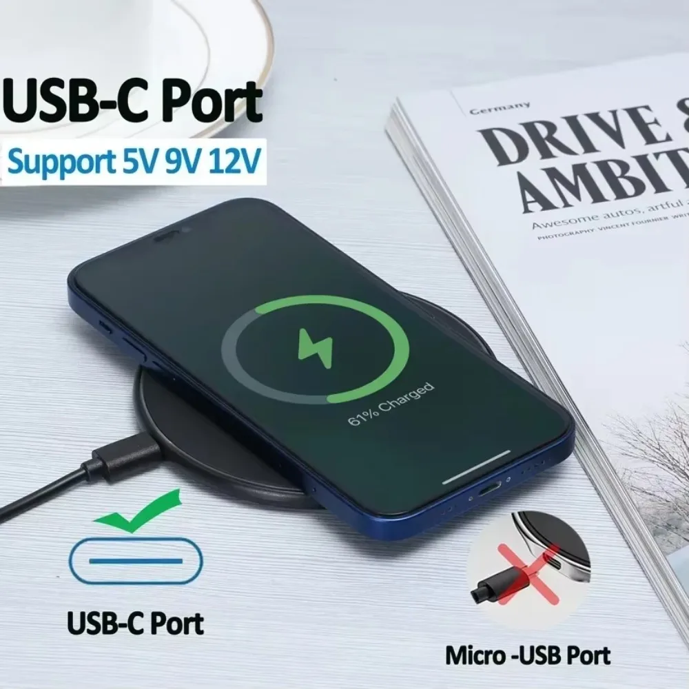 New Wireless Charger For iPhone 13 12 15 16 Pro Xs Max Mini X Xr Induction Fast Charging Pad For Samsung S22 S21 s8 s9 s10 Note