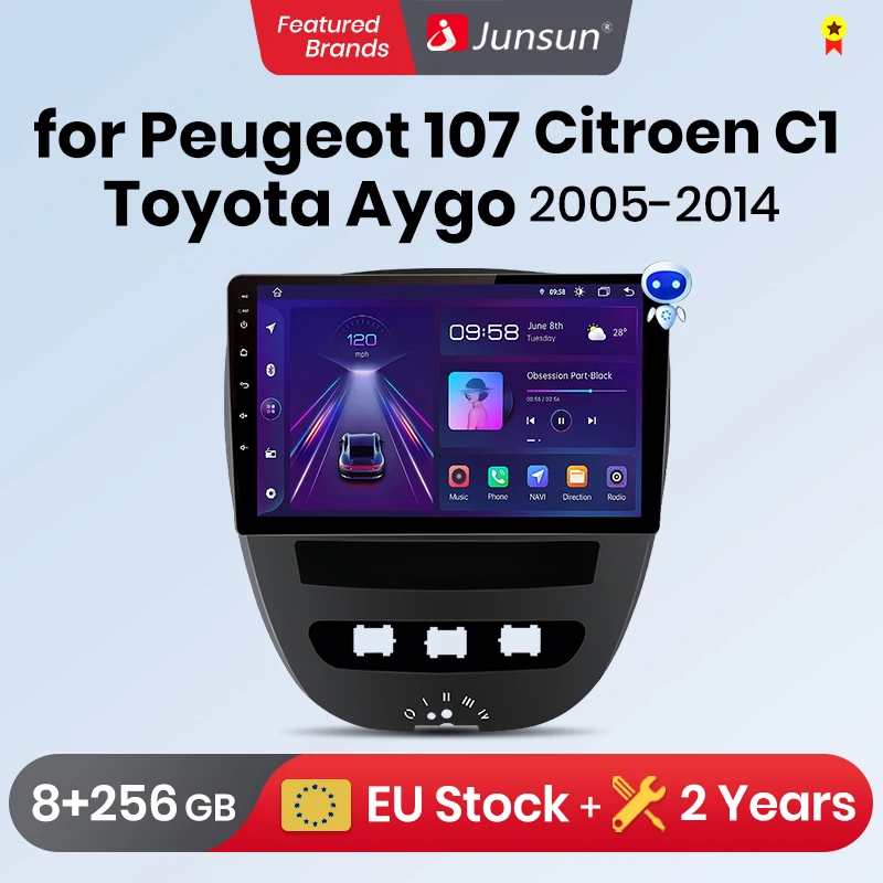 Junsun V1 Plus Für Peugeot 107 Toyota Aygo Citroen C1 2005-2014 Auto Radio drahtlose CarPlay Android Auto Keine 2 din 2din DVD