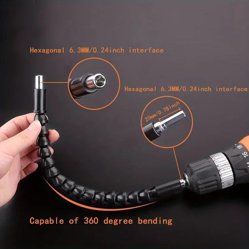 Punta per cacciavite per trapano elettrico Tubo flessibile universale multifunzionale per serpente Collegamento albero cardanico Collegamento asta di prolunga morbida