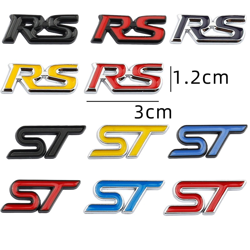 3D Metall RS Logo ST Abzeichen Aufkleber Auto Lenkrad Emblem MK2 MK3 MK5 MK4 ST Aufkleber Zubehör
