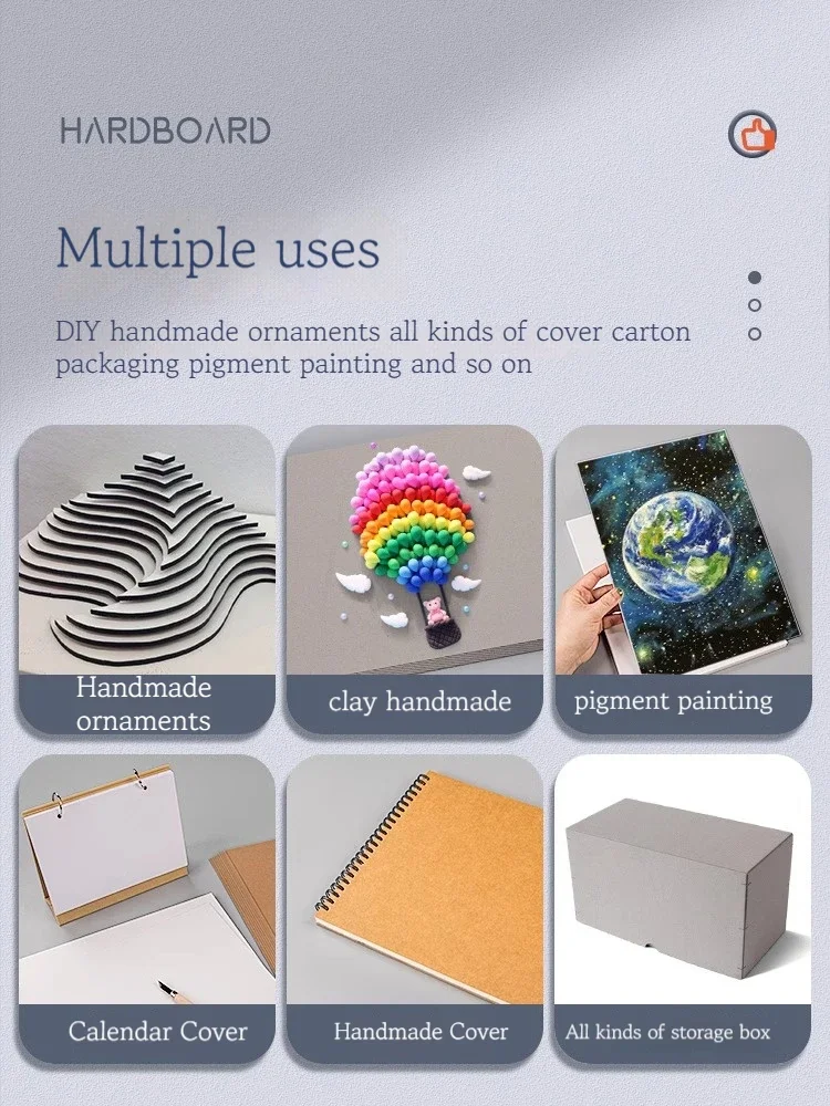 A4/A5 สีขาวหนากระดาษคราฟท์กระดาษแข็ง DIY Handmake การ์ดหัตถกรรมกระดาษ Chipboard Backing BOARD 1/1.5/2/2.5-3 มม.