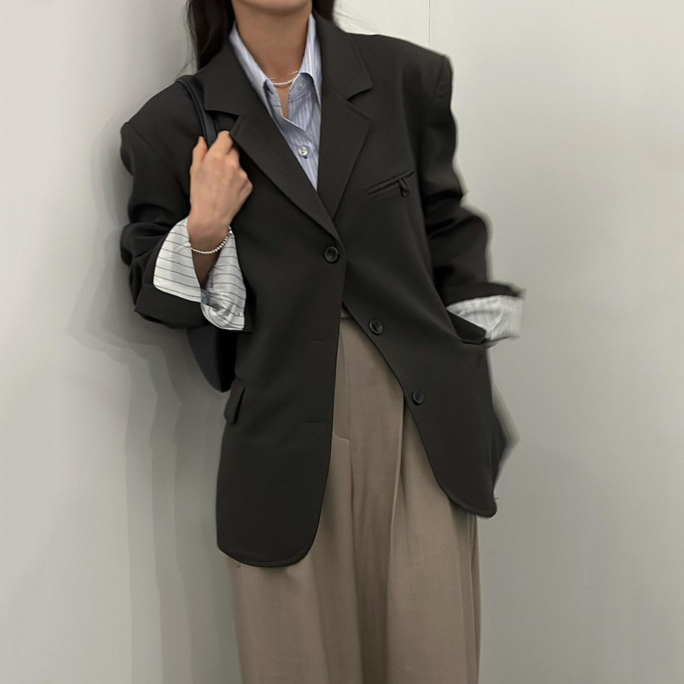 Chic Early Autumn New Sle Elegant Simple High-End Suit Jacket Versatile Commute Long Sleeve High Collar Flared Sleeve Pure ...