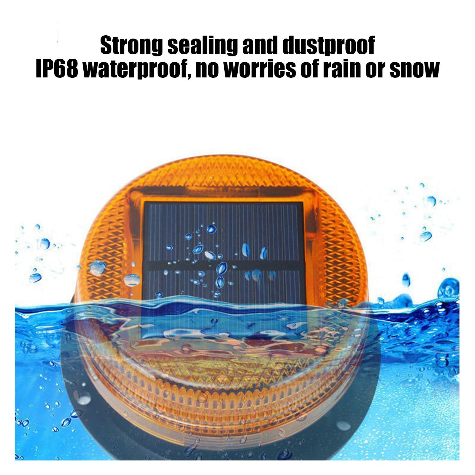 Night warning flashlight LED Solar waterproof Flash Ceiling strobe light traffic road Beacon Car roof Flashing Emergency Light