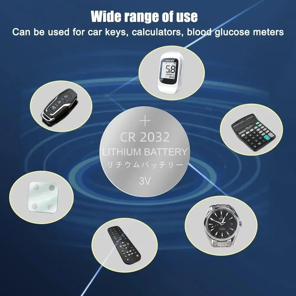 10-100PCS 200mAh CR2032 DL2032 ECR2032 3V Lithium Battery For Watch Toys Calculator Car Key Remote Control Button Coin Cells