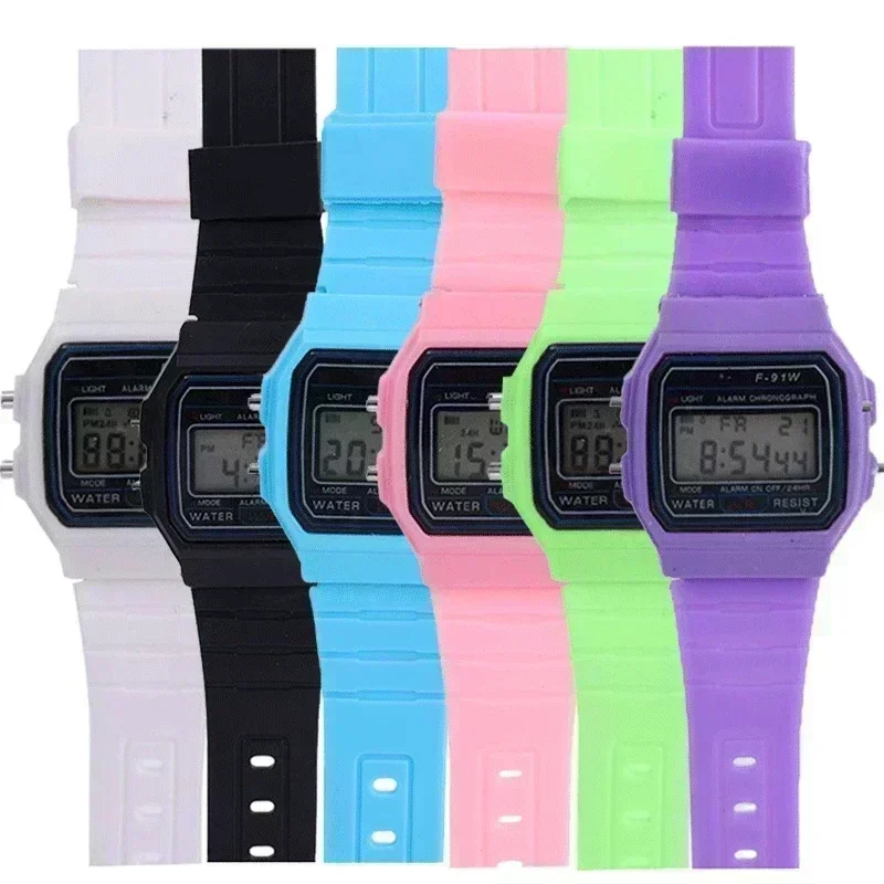 Reloj F91W para hombre, relojes digitales LED a la moda para mujer, relojes de pulsera militares deportivos, pulsera de silicona Vintage, reloj electrónico