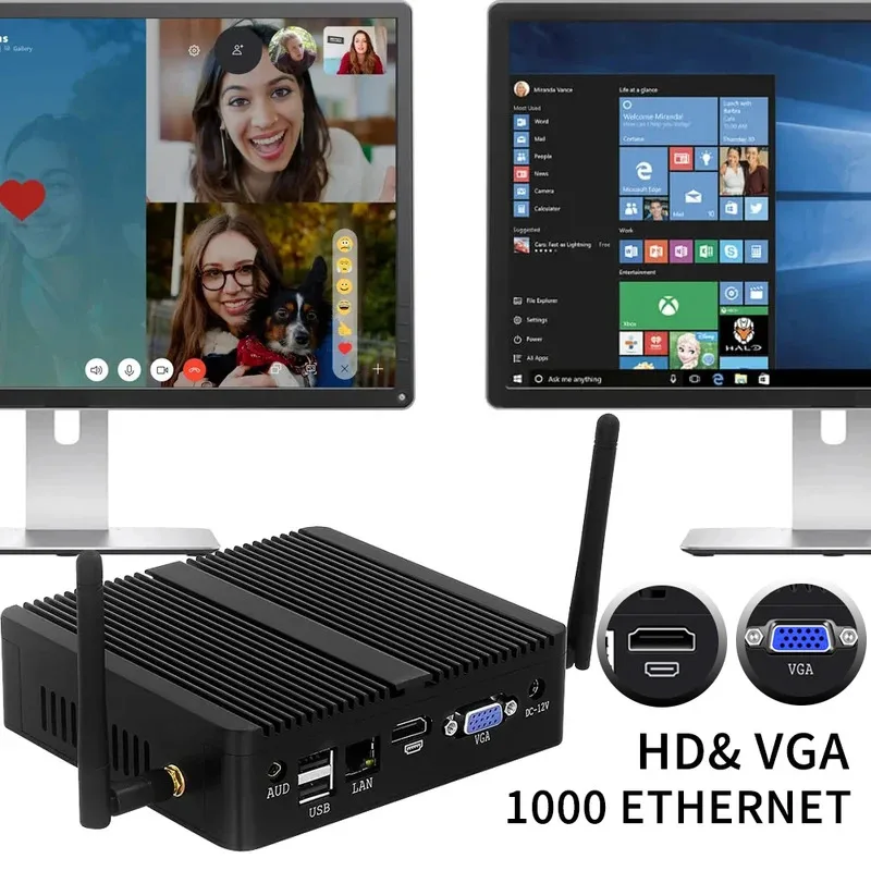 Fanless Small Mini PC CPU Core I7 4500U I5 4200Y I3 4010Y DDR3L Office MiniPC Computer Desktop Win10 Wifi Barebone Pc Portable