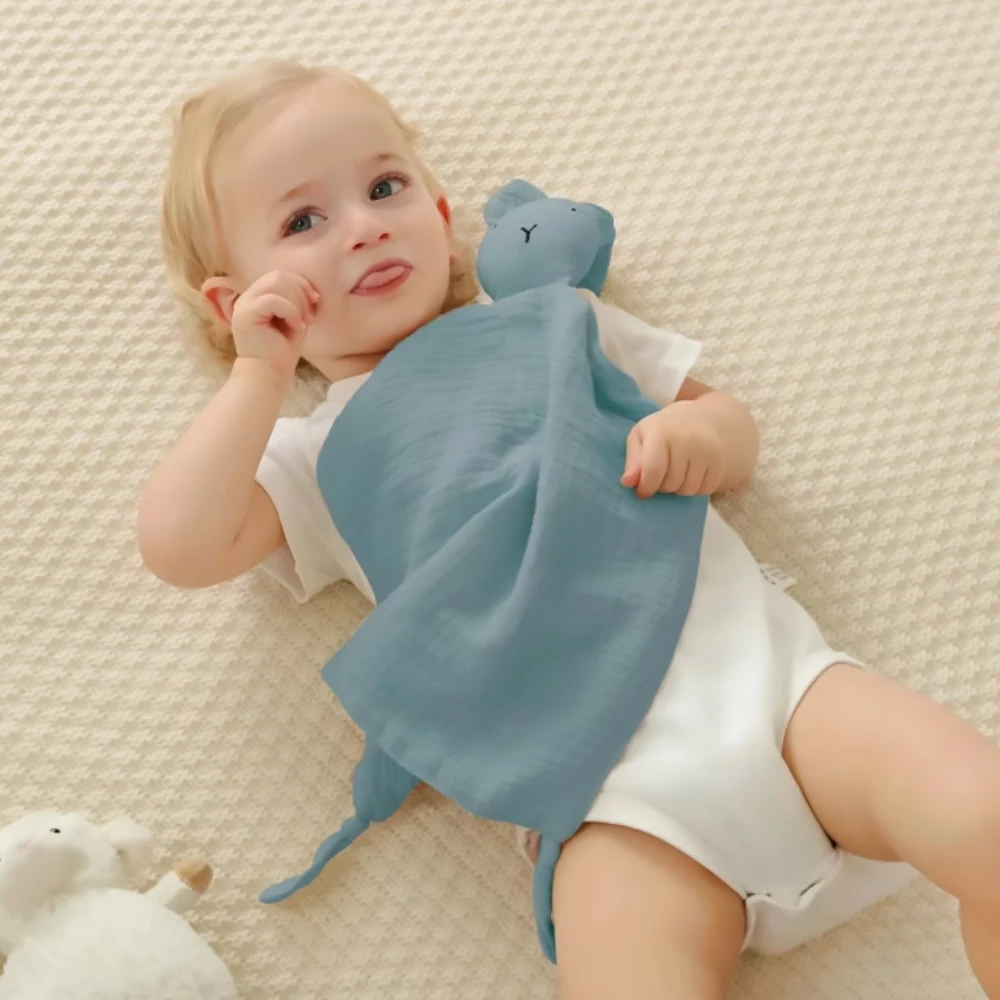 Serviette Confortable en Mousseline pour Bébé, Couverture Douce en Coton, Poupée de Sommeil pour Nouveau-Né, Jouet de Sommeil pour Enfants, Serviette Apaisante, Bavoirs
