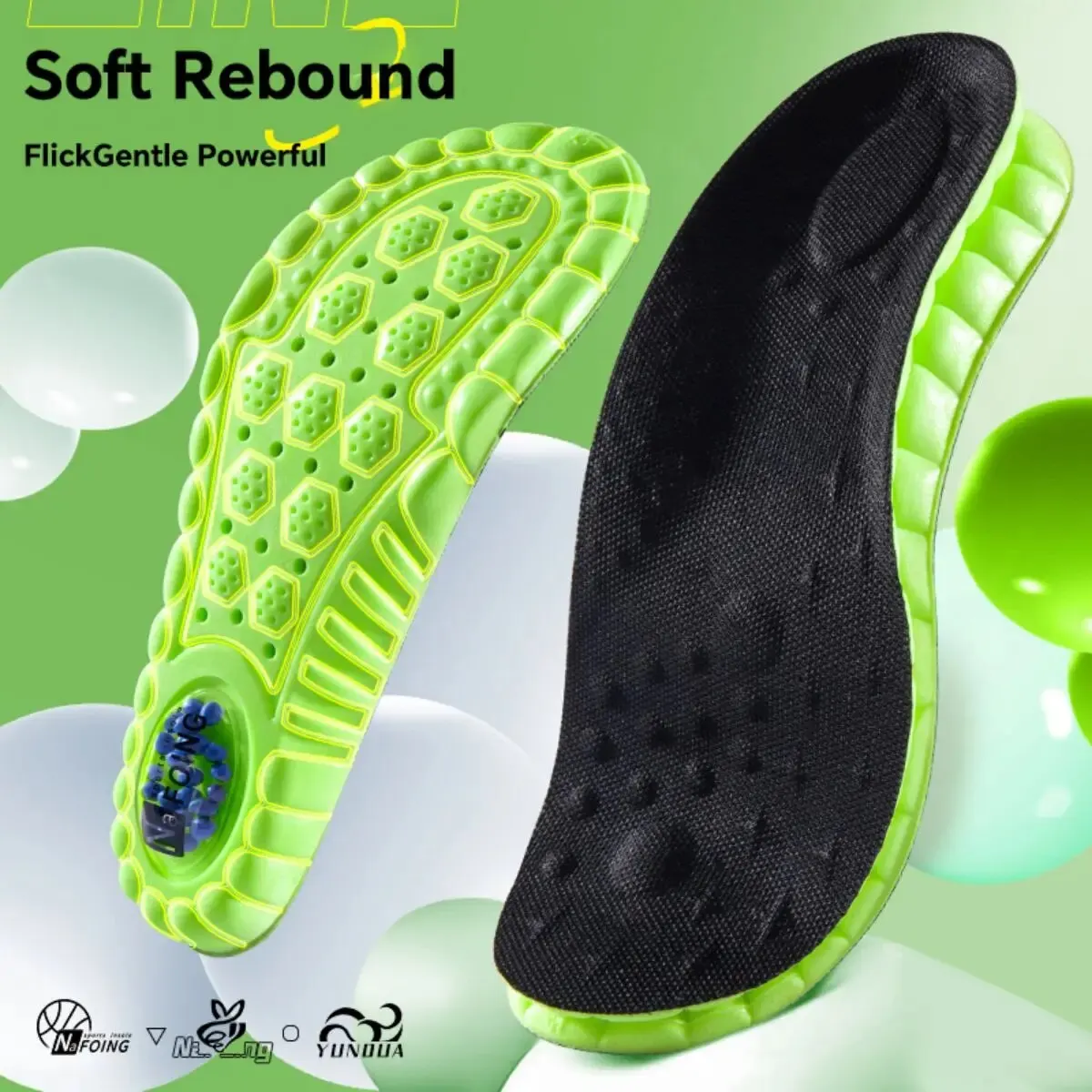 Plantillas deportivas 4D Cloud para zapatos, suela de cojín de aire de PU, desodorante suave con absorción de impacto, plantillas ortopédicas transpirables para correr, 1 par