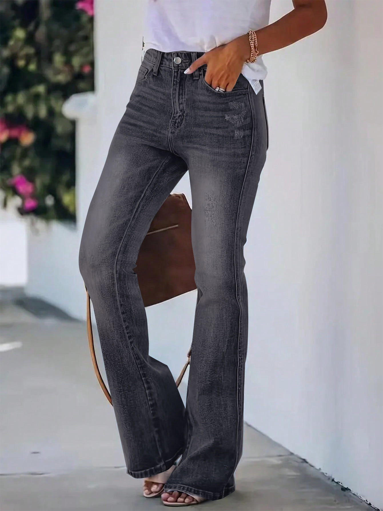 Nieuwe hete hoornjeans voor dames, afslankende denimbroek met hoge taille