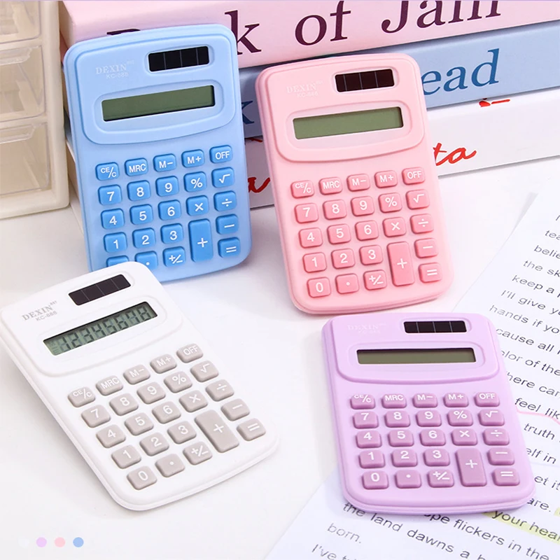 Mini calculadora de desenho animado, calculadora portátil fofa e elegante de alto nível de aparência na palma da mão