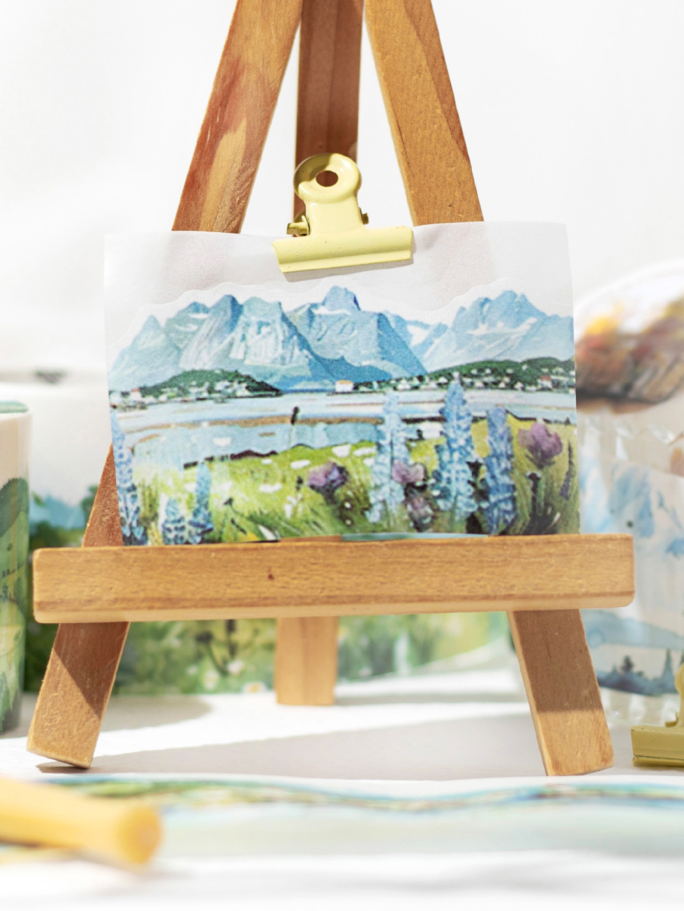 마스킹 테이프 6 스타일 사계절 조경 필름 커팅 테이프 핸드북 DIY 스크랩북 및 일기 장식 필름 커팅 테이프