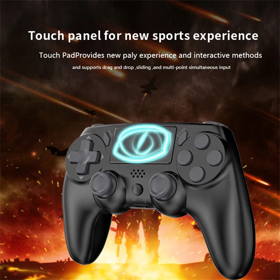 GAMINJA-Gamepad sem fio com giroscópios de 6 eixos, vibração dupla, controlador de jogos para PS4, PS3, console de jogos, Windows 7, 8, 10, PC Joystick
