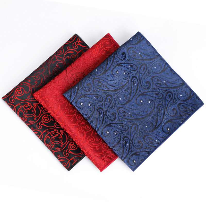 Silk Pocket Square Men's Suit Handkerchief Fashionable Chest Decorative Trendy Business Patterned Gift Box Spring Launch