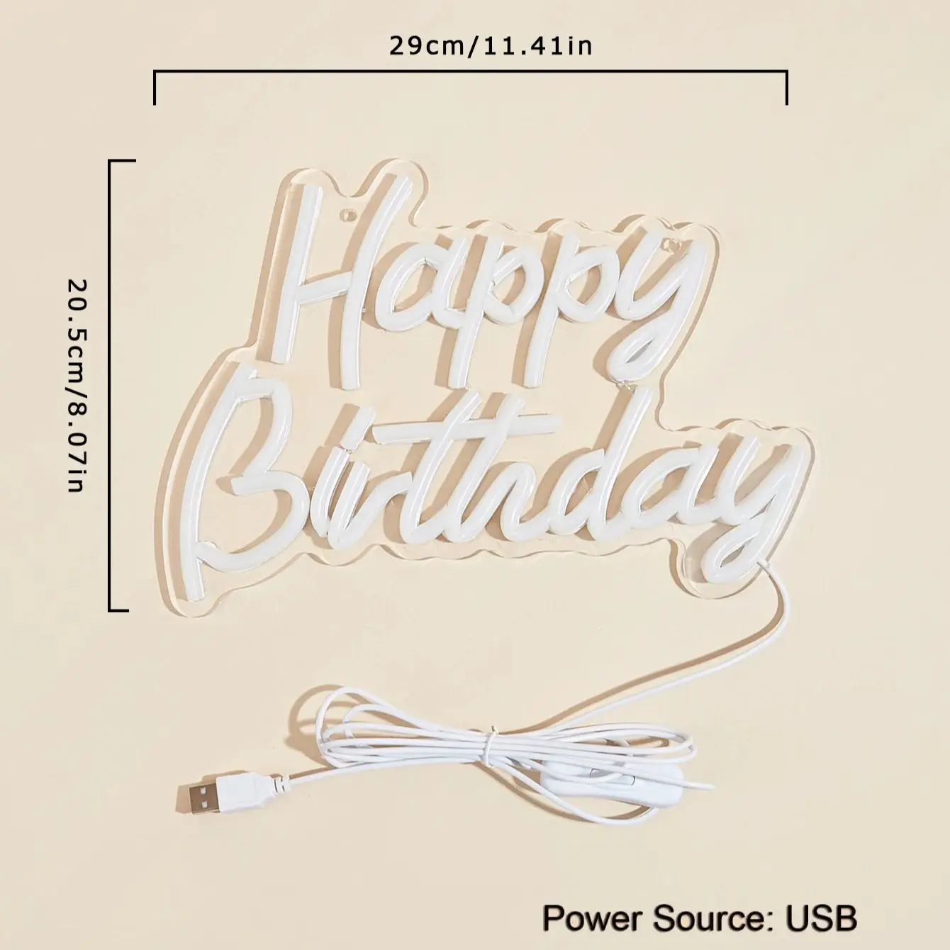 Chi-buy LED 네온 생일 축하 USB 전원 네온 사인 야간 조명 3D 벽 예술 침실 거실 장식 램프 표지판
