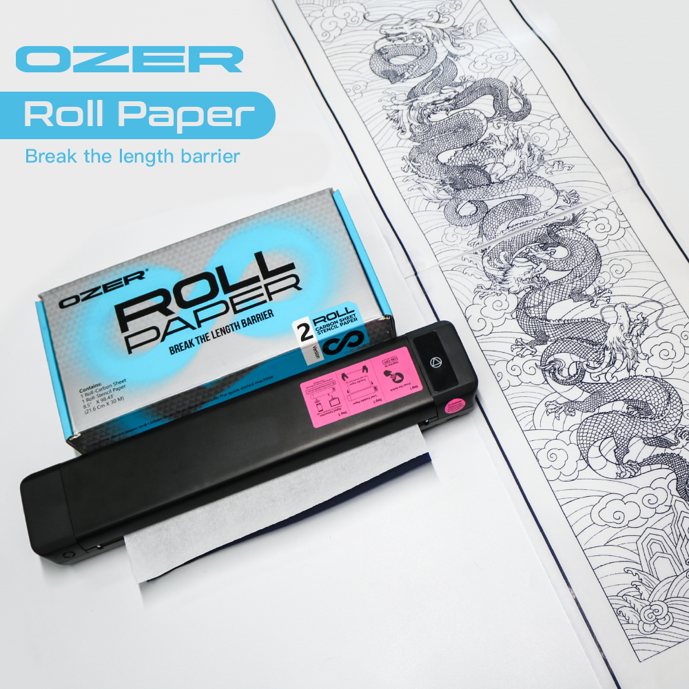 OZER Tattoo Transfer Paper Rolling paper Thermal Copier Template Paper for Thermal Copier Template Paper for Tattoo supplies