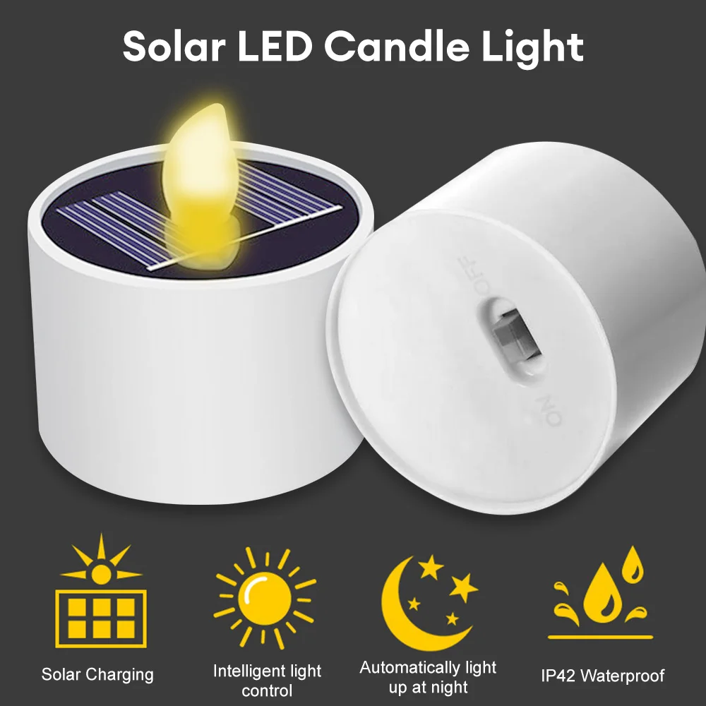 Đèn trà LED năng lượng mặt trời nến LED Đèn trà năng lượng mặt trời chống nước ngoài trời không lửa nến có thể sạc lại cho tiệc Vườn Nhà