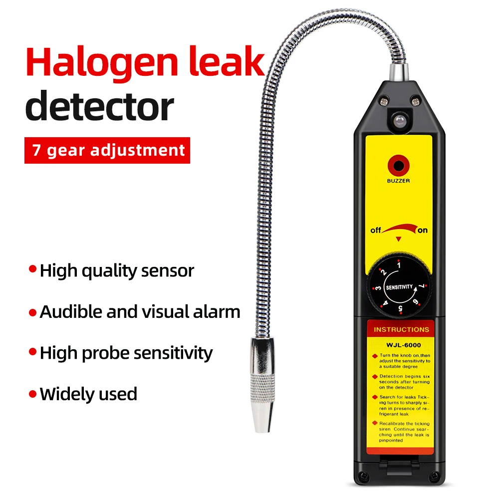 Detector de fugas halógeno WJL-6000 R22a R410A R134A R4047A MP39 Detector de Gas analizador de Gas freón probador de aire acondicionado refrigerante