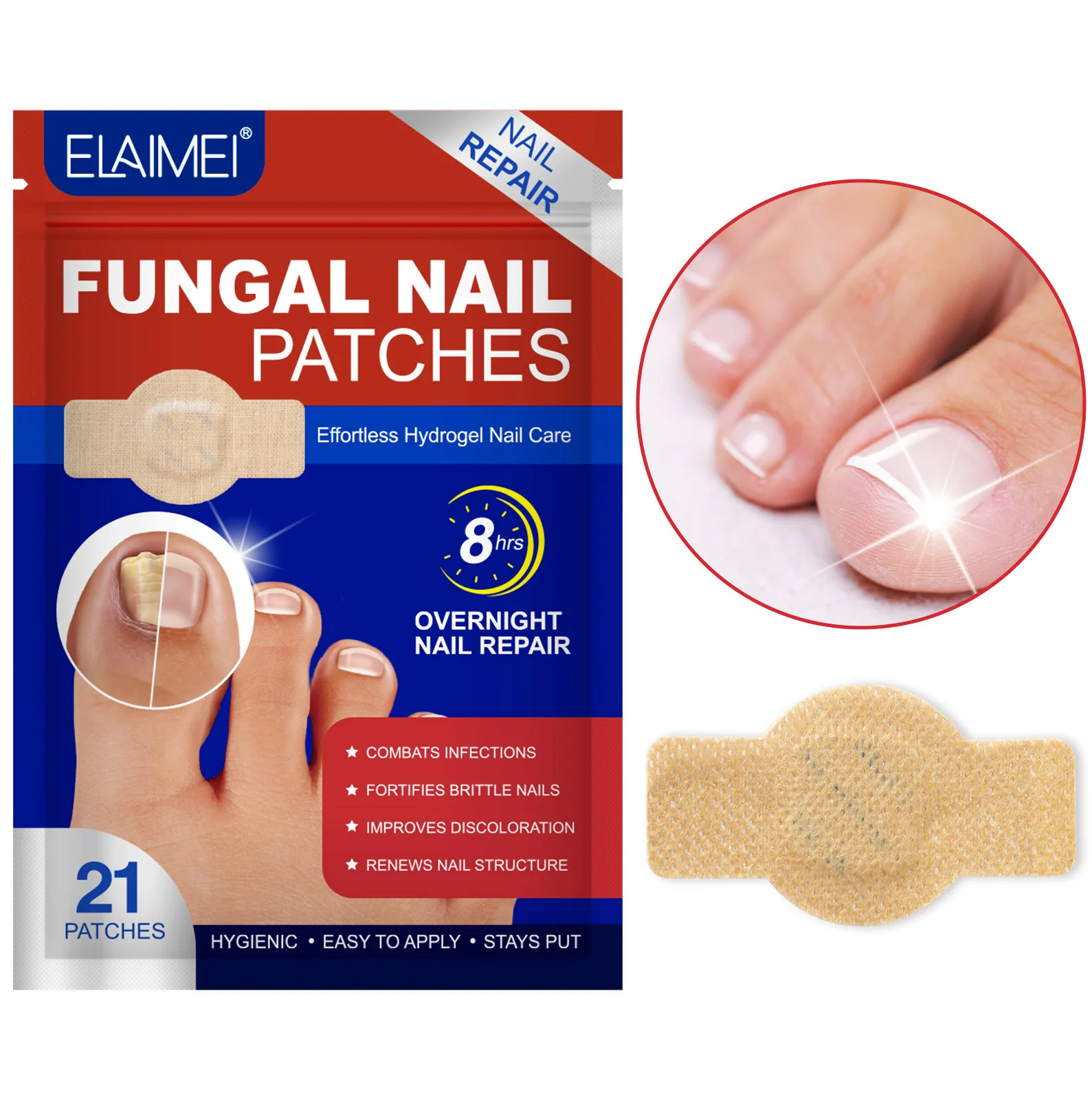 21/32Pcs Toenail Fungus Patch Nail Repair Patches Nail Ingrown Correction Sticker Discolored Damaged Nails Foot Care Tool Uñas
