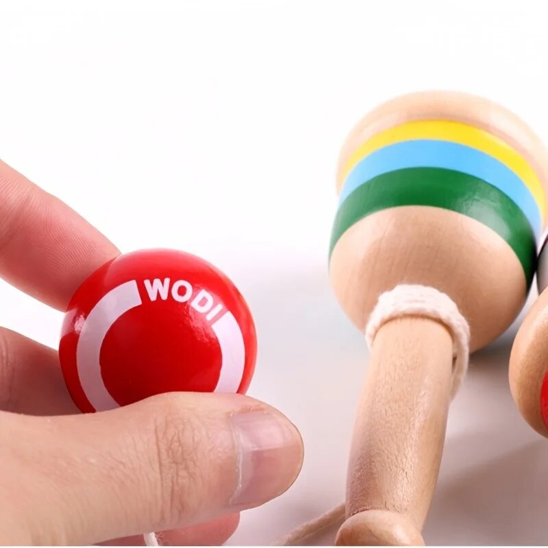 Montessori Toy Wooden Skill Sword Cup Develop Intelligence Smooth Toys Educational Traditional Games Toys Throw and Catch Ball