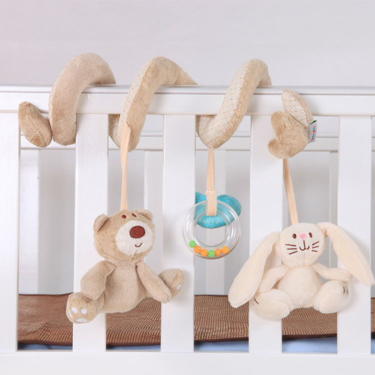 Bé Bắc Âu Giường Lục Lạc Treo Đồ Chơi Tập Đi Cho Bé Xoắn Ốc Pram Đồ Chơi Xe Xe Sang Trọng Cú Di Động 0 6 12 Tháng Tuổi xe Đẩy Hàng Cô Gái