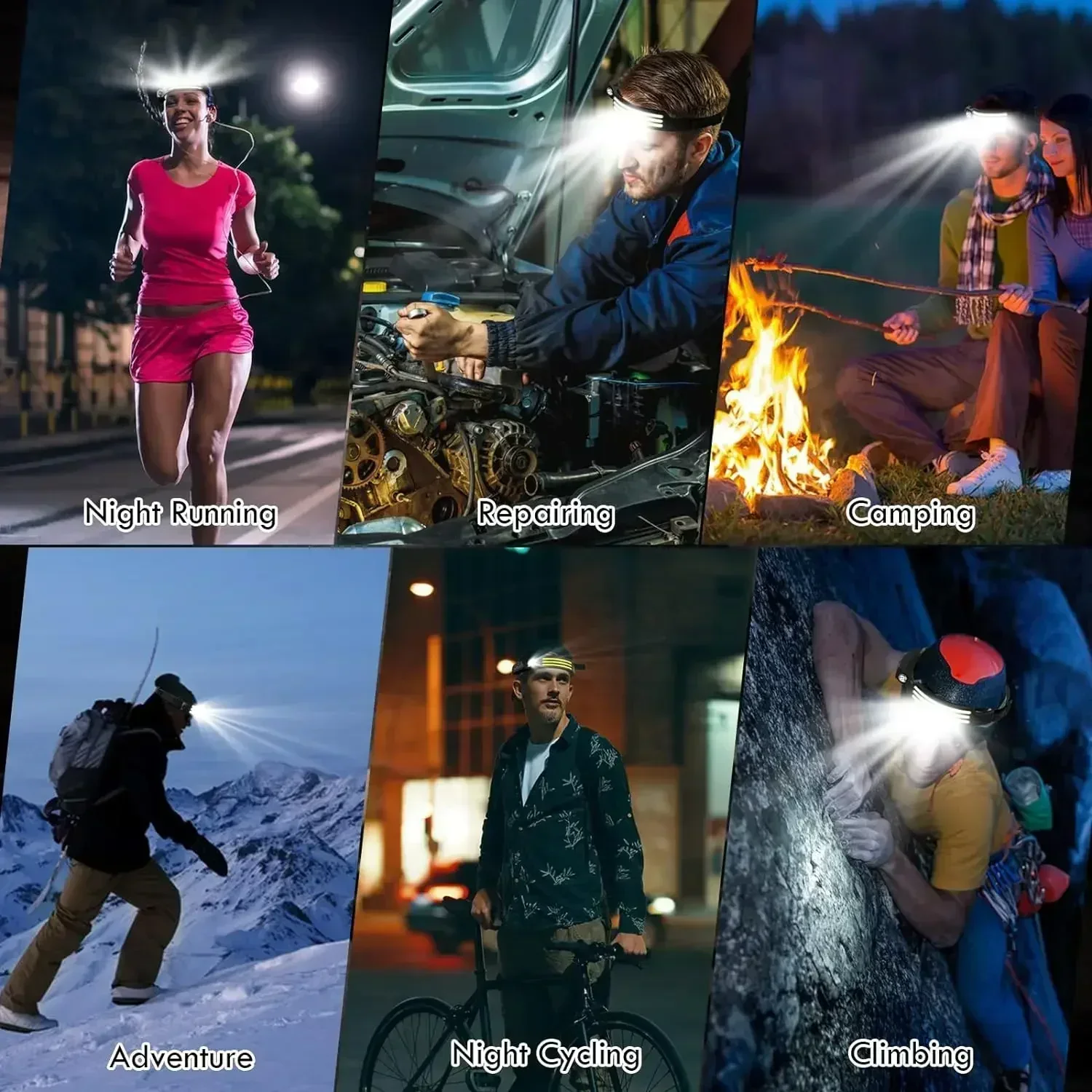 Cob led farol de indução lâmpada de cabeça bateria embutida usb recarregável cabeça lanterna acampamento ao ar livre pesca sensor farol