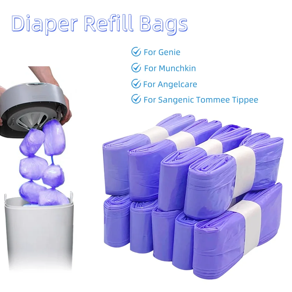Recargas de balde de fraldas para Tommee Tippee, sacos de recarga de fraldas para genie, sacos de lixo de fraldas para Angelcare para Munchkin, perfumados
