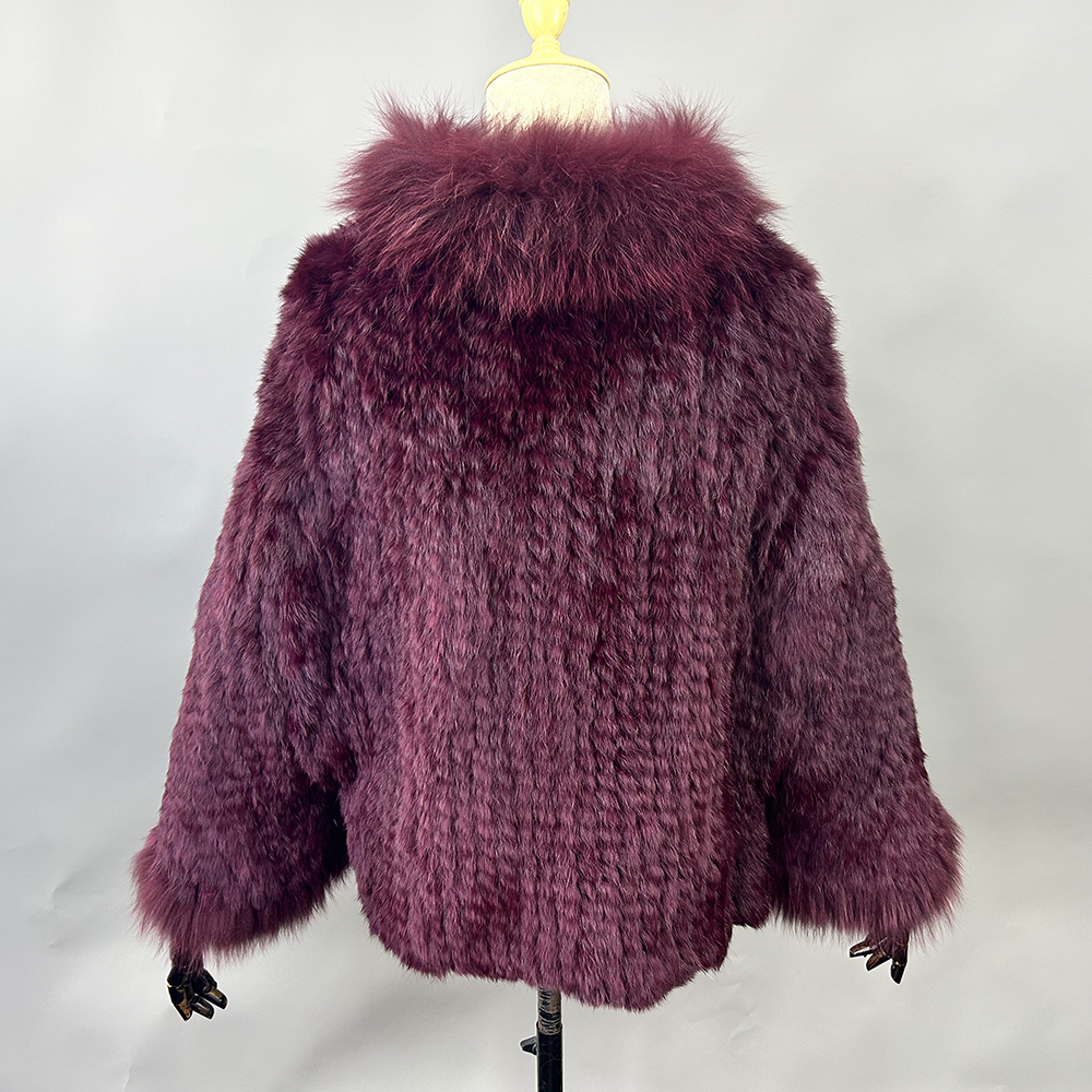 Luxe Dames Herfst Winter Echt Gebreide Konijnenbont Sjaals Vos Bontkraag Vrouwen Bont Pashmina Wraps Bruids Cape Jasje