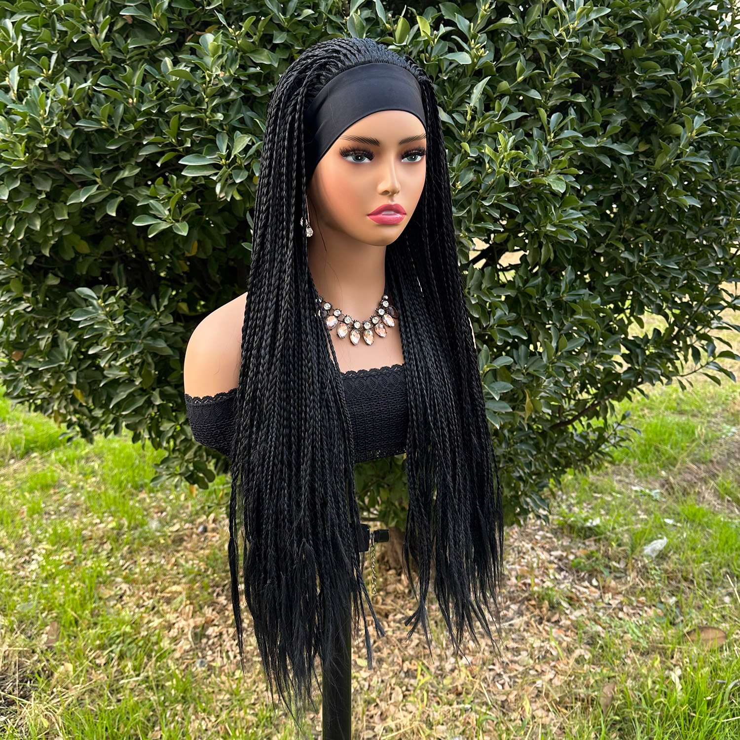 Ombre สีน้ําตาลยาวแถบคาดศีรษะกล่อง Braids วิกผมถักแอฟริกัน Dreadlock วิกผมสังเคราะห์ Braiding Beauty Hair Wigs สําหรับผู้หญิง/ผู้ชาย