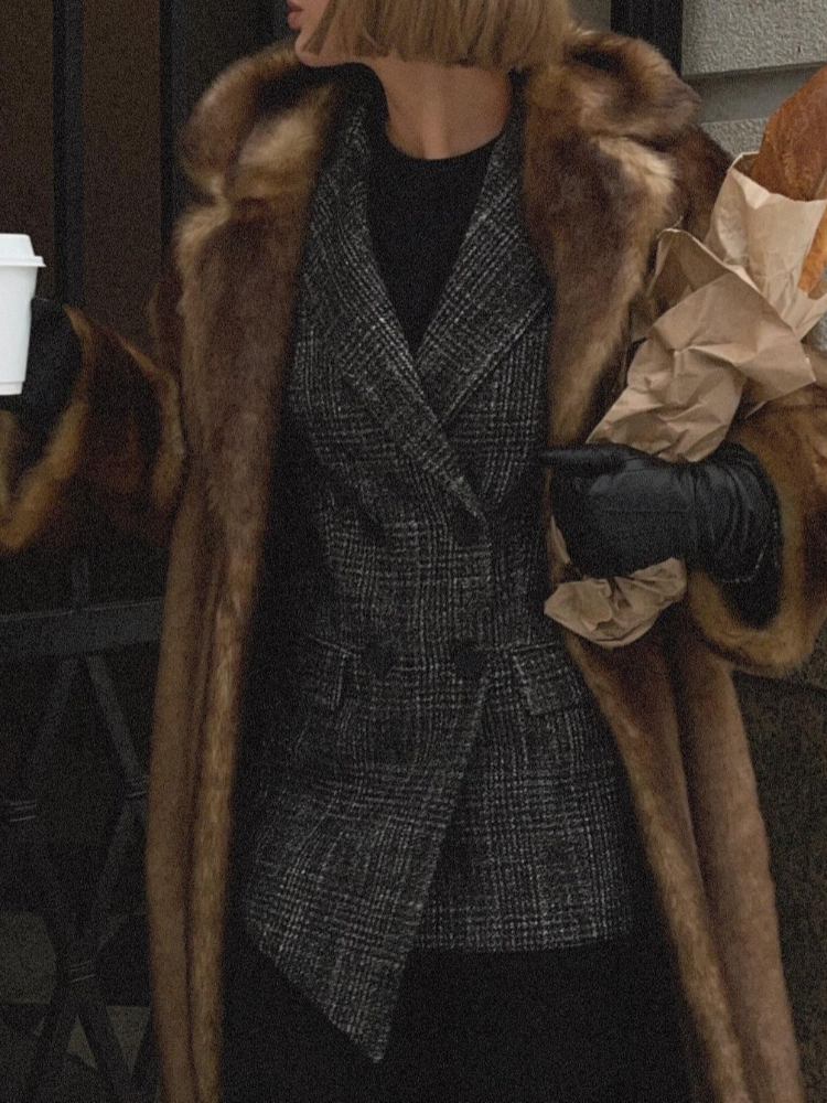 女性のためのふわふわのフェイクファーコート,エレガントなラペル,長袖,ゆったりとした暖かいオーバーコート,シックなカーディガン,女性のストリートアウターウェア,冬,2020